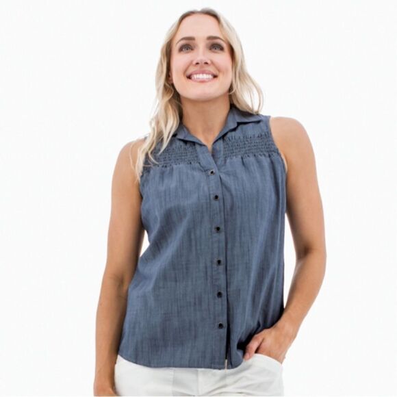 Women's Old Ranch Rae Tank Top Sleeveless Button Up Shirt Blouse 2-Pack Size S - Picture 14 of 16